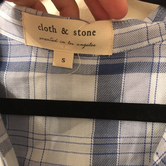 ⬇️Cloth & Stone | NWT Plaid Frayed Hem Shirt Dress - Picture 5 of 8